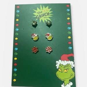 Kohl's Grinch Earrings Set - Green, Red, Yellow